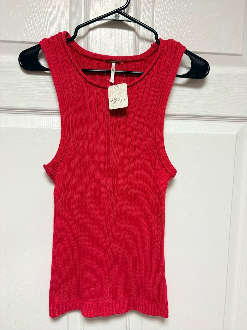 NWT Free People Ribbed Sweater Tank in Virtual Pink
